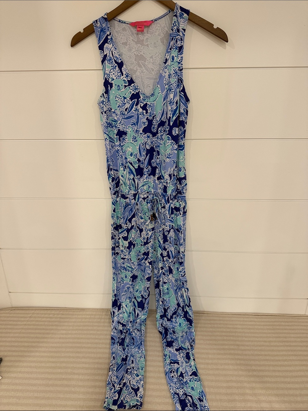 Lilly Pulitzer Blue & Aqua Paisley Sleeveless Jumpsuit